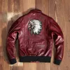 pilot Genuine 2023 Red Leather Jacket Men Military Style Plus Size 5XL Real Natural Cowhide Autumn Slim Fit Aviati Coat p1fm#