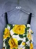 Spring new suspender silk printed dress