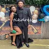 Blask Black Girls Sequin Sukienki na studniówkę z piórką seksowną rozłamaną sukienkę wieczorową koraliką Plus w rozmiarze południowoafrykańska sukienka formalna 2024