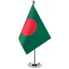 Tillbehör 14x21cm Office Desk Flag of Bangladesh Banner Boardroom Table Stand Pole The Bangladesh Cabinet Flag Set Meeting Room Decor