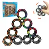 Verlicht speelgoed decompressie Reducer Ring Magnetic AMQSD -speelgoed Fidget geweldig voor D Finger Rings Autisme Angst Color2 Training Toptrimmer C JLUV