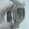 Testare High-klass Anpassa Iced Out VVS Moissanite Diamond Hip-Hop Electricity Skeleton Watch