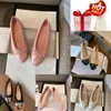 Chanells Women Dress Shoes Designers Heels Sandals Cowhide Letter Bow Ballet Wedding Shoes Lady Leather Lazy Dance Loafers Women Shoes Storlek 35-42 med Box Slides