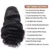 Iupin Body Wave Front Glueless HD Lace Closure Pre Plucked Bleached Knots Brazilian Virgin Wigs for Women Natural Black (22 Inch, Human Hair Wig)