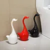Sıcak satış seramik plastik yüksek kaliteli kuğu tuvalet fırçası tutucu yaratıcı banyo komik ev temizleme aracı temizleme fırçası