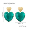 Dangle Earrings Dvacaman Fashion Green Transparent Acrylic Love Heart Drop For Women Girls Valentine's Day Mother's Gifts Jewelry