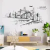 Autocollants Grand bâtiment ville Stickers muraux pour salons chambre chevet fond décoration murale décor à la maison auto-adhésif vinyle autocollant