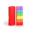 Nouveau crayon à croquer Toppers coloré arc-en-ciel morsure crayon capuchon FDA sûr Silicone dentition jouet sensoriel pour enfants enfants jouets de dentition à mâcher