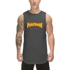 men's Summer Loose Sleevel Fitn Breathable Tank Tops Fi Printed Undershirts y2A1#