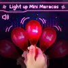 Maker 10 pièces allument Mini Maracas en plastique pour enfants LED clignotant Shaker néon décorations mexicaines bruiteur pour décor de fête d'anniversaire