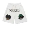 Shorts esportivos de hip-hop com estampa de desenhos animados, estilo americano, tubo reto de rua masculino, calças soltas de cinco partes, tendência