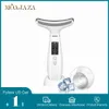 High Frequency Face Massager Microcurrent Neck Lifting Machine Skin Care Pon Therapy Cooling Shrink Pores Anti Wrinkle 240313