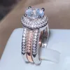 Cluster Ringe 2024 Ankunft Mode Silber Farbe Braut Oval Verlobungsring Für Frauen Jahrestag Geschenk Schmuck