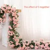 Flores decorativas artificial videira parede pendurado branco rosa plantas falsas para festa de casamento diy decoração de casa