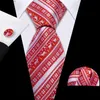 Neck Ties Neck Ties Red Christmas Stripe Men Tie Luxury Brand Jacquard Woven Pocket Square Cufflink Set Party Business Gift Barry.Wang Designer 6575 Y240325