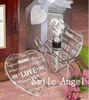 Glass Coasters in Transprent Heart Love Letters Design 2019 New Wedding Gifts Glass Cup mat 2pcs in one package wedding souvenir P8720024