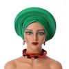 Ubranie etniczne 2024 Afrykański nagłówek Turban Nigeria Auto Gele głowa owijam kobiecą czapkę ślubną Muzułmańską maskę