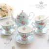 Conjuntos de chá café chá de alta qualidade osso china porcelana conjunto presente criativo britânico 1 pote e 4 xícaras