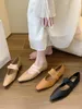 Casual Schoenen Vrouwen Lage Hakken Puntschoen Pompen Mary Jane Vierkante Hak Gesp Feestjurk Ballet Flats Jazz