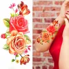 28 Piece Lot Flower Butterfly Waterproof Temporary Tattoo Stickers Women Beauty Watercolor Lotus Rose Body Arm Art Lady Tatoo 240311