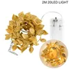 Kwiaty dekoracyjne 2m 20led Golden Artificial Plant Vine LED LED String urodzin Dekoracja przyjęcia weselna dekoracja wnętrza wnętrza ogrodu fałszywy