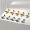 Studörhängen 1 stycke 20g Rostfritt stål Piercing Heart Color Zircon Earring for Women 2024 Arrow genom brosk