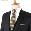 Cravatte Cravatte Nuove Cravatte in maglia a righe Abiti Cravatta sottile per ragazzi Ragazze Cravatta sottile lavorata a maglia Cravatta da sposa per lo sposo Collo da indossare per uomo Y240325