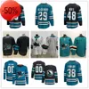 SAN CUSTEM JOSE SHARKS Хоккейные трикотажные изделия 41 Vitek Vanecek 44 Vlasic Marc-Edouard 18 Filip Zadina Fabian Zetterlund Mackenzie Blackwood Томас Бордело Кайл Берроуз