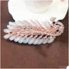 Saç klipleri barrettes moda elasant kadınlar saç klipli Kore enfes yaprak kristal rhinestone barrette parti saç tokası erişim düşme