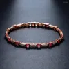 Bracelets de charme Tendance Bracelet de Tennis en Zircon Cubique sur Baguette en Zircon Rose pour Femme