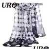 Foulards en gros - Foulard en mousseline de soie imprimé Big Dot Femmes Musulmanes Lady Design Printemps et Automne Modèles Cape Châle Wrap Drop Livraison Fash Dheyj