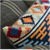 Cushion/Decorative Pillow Bohemian Geometric Home Decor Case Woven Cotton Kilim Design Cushion Tribal Middle East Style Drop Deliver Dh1Gu