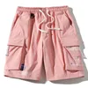 Sommar japanska streetwear last shorts multi-fockets hip hop fi lösare joggare sport shorts byxor casual strand bermuda x7si#