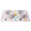 Voeden Luxe Merk Designer Hondenbak Met Placemat Puppy Cat Feeder Antislip Gemakkelijk schoon te maken Mat Franse Bulldog Drinkbak voor kleine hond