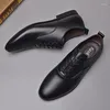 Sapatos casuais homens oxford elegante homem de negócios calçado formal derby vestido de casamento apartamentos de couro genuíno senhores