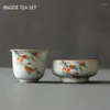 Conjuntos de chá de cerâmica portátil e copo conjunto chinês infusor personalizado cerimônia suprimentos viagem um de dois copos
