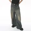 IEFB hommes Vintage jean mode lavé rue décontracté jambe large Denim pantalon été en détresse lâche mâle polyvalent pantalon 9C354 240322