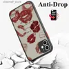 Cep Telefon Kılıfları Seksi Kız Kırmızı Dudaklar İPhone 15 14 11 12 13 Pro Max 14plus 7 8 artı XR XS Max X Moda Öpücükler Koruyucu Sırt240325