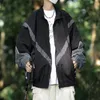 sports Casual Mens Charge Jacket Reflective Strip Patchwork Stand Collar Male Coat Thin Oversized Harajuku Outdoors Windbreaker 15mJ#