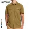 Tacvasen Quick Dry Camicie a maniche corte Uomo Casual Butt Up Cargo Shirt Estate Trekking Pesca Trekking Camicie da lavoro Outdoor Maschio a6fB #