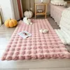 Faux lapin tapis pour chambre poilu moelleux tapis lavable zone tapis Shaggy doux décoration de noël luxe canapé tapis coussin 240311