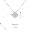 Pendant Necklaces Classic Van Clover 18K Gold Necklace Diamond Jewelry Designer for Women Titanium Steel Gold-Plated Never Fade Not Allergic, Store/21417581