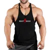 beast Mode Print Cott Gyms Tank Tops Men Sleevel Tank Tops For Boys Bodybuilding Clothing Undershirt Fitn Stringer Vest 44QU#