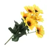 Bouquet de tournesols artificiels durables, fleurs décoratives, pour jardin de noël, fête de mariage, cadeau, décorations pour la maison, feuille, plante d'extérieur