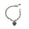 Chain Anenjery Silver Chain Love Chain Armband Crystal Armband Womens Valentines Day Gift S-B418 240325