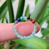 Bandringen kleine kraal elastisch verstelbaar 7 chakra amethists roze kwarts natuursteen kristal voor vrouwen genezende sieraden drop levering otafr