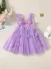 Mädchen Kleider Kleinkind Prinzessin Tutu Kleid Für Mädchen Sommer Ärmelloses Blumen Schmetterling Tüll Geburtstag Party Sommerkleid (Rosa 6-12