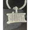 Fashion Costume Jewelry Wholesale Sterling Sier Full Iced Out Emearld CZ Moissanite Pendant