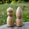 Crafts 20pc Wooden Peg Doll Beech Unfinished Wood Shapes Morden Craft Wood Loose Parts DIY Accessories for Home Decoration