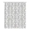 Curtains Silver Antique in The Style of Baroque Gray and White Floral Graphic Pattern Curtains Damask Shower Curtains Waterproof